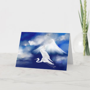 Cartão Mt. Fuji & Flying Egret Greeting Card