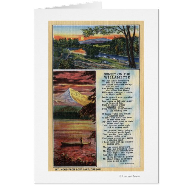 Cartão Mt. Hood do Lost Lake View (Frente)