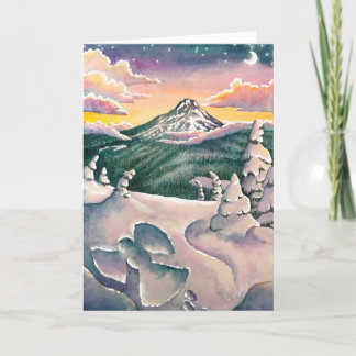 Cartão Mt. Hood Snow Angel Holiday Card