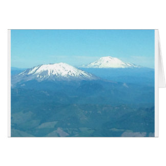 Cartão Mt Ruas Helens e Mt Adams do ar