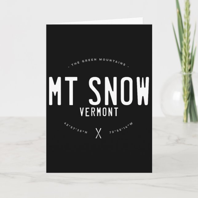 Cartão Mt. Snow Vermont Graphic Distressed Vintage Ski  (Frente)