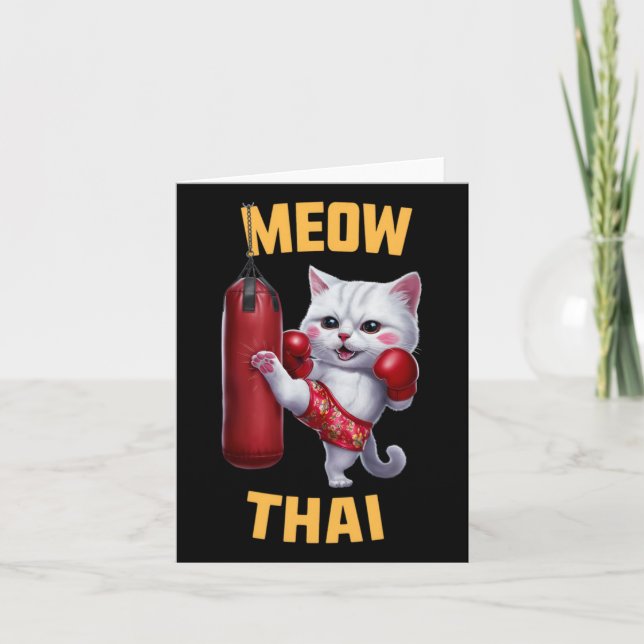 Cartão Muay Thai Cat Meow Thai - Tailandês Boxing Para Ju (Frente)