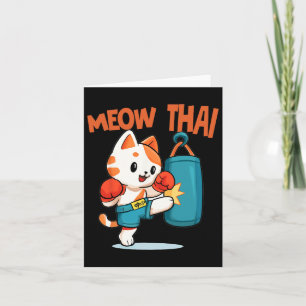 Cartão Muay Thai Engraçado Gato Sobretudo Tailandês Boxan