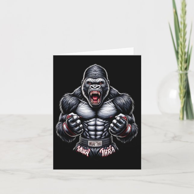 Cartão Muay Thai Gorilla - Boxing Tailandês E Luta (Frente)