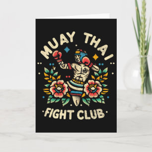 Cartão Muay Thai Tailândia Kickboxing Mma Lutador Tradici