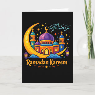 Cartão Muçulmano legal do Ramadão rezando Fé Adoração
