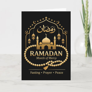 Cartão Muçulmano legal do Ramadão rezando Fé Adoração