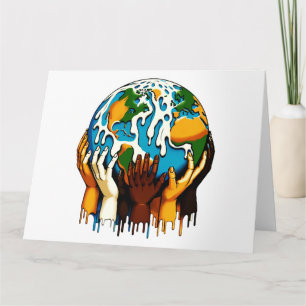 Cartão Mudança climática Global Unity Earth Design