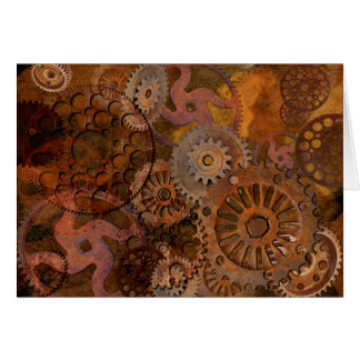 Cartão Mudança de engrenagens - Ursos e Cogs Steampunk