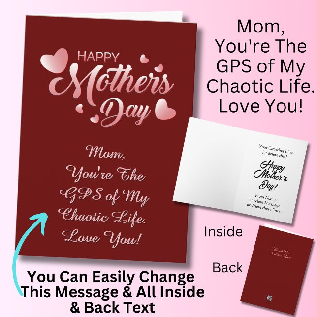 Cartão Mudar texto, você é o GPS da minha vida caótica (Criador carregado)