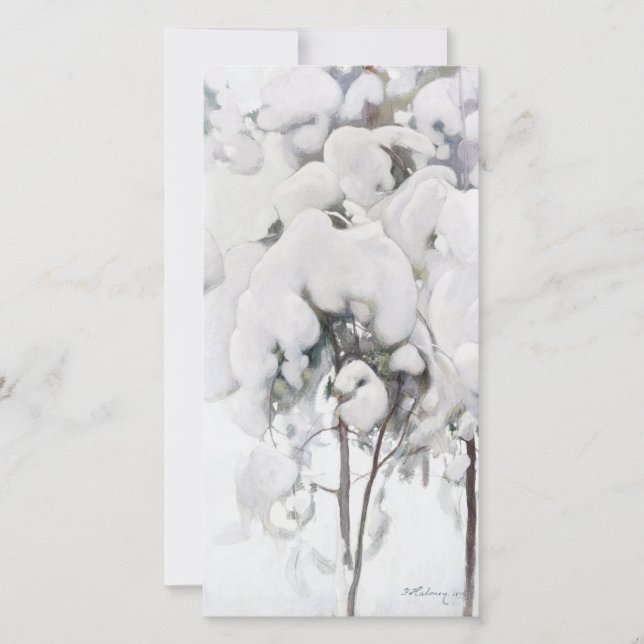 Cartão Mudas de Pinheiro Cobertas de Neve (por Pekka Halo (Frente)