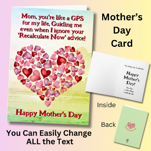 Cartão Mude de texto, mãe, você é como um GPS para toda a