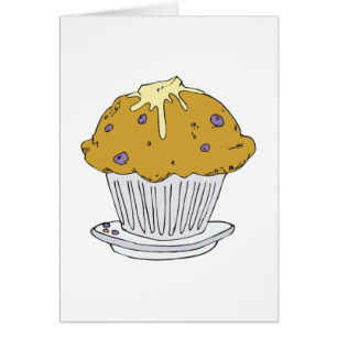 Cartão muffin de mirtilo