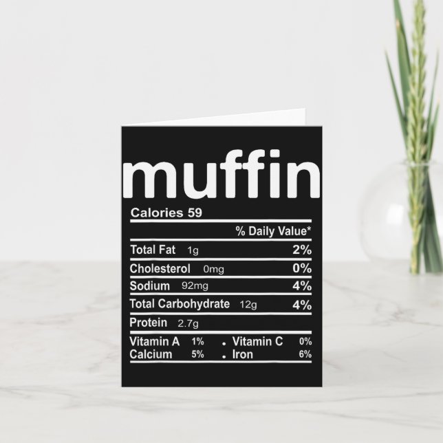 Cartão Muffin Nutrition Facts Funny Thanksgiving Christma (Frente)
