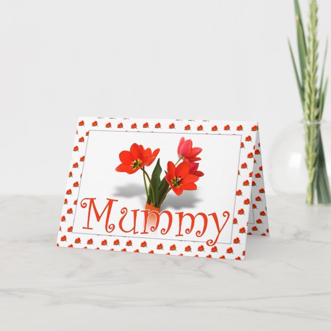 Cartão Muitas tulipas para Mãe no Domingo da Mãe (Frente)