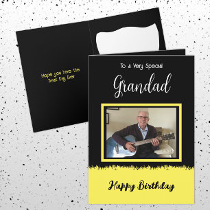 Cartão Muito especial Avô feliz aniversário preto