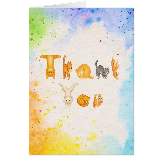 Cartão Muito Obrigado, Gatos Design | Cat Lover Obrigado (Frente)