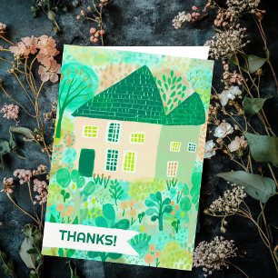 Cartão MUITO OBRIGADO Home Garden Watercolor Cute