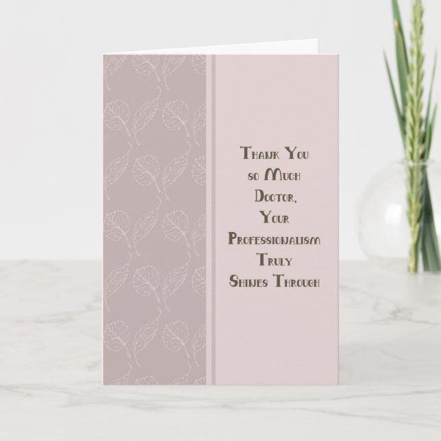 Cartão Muito obrigado Médico pelo Tratamento do Doente Ví (Frente)