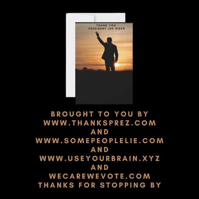 Cartão Muito obrigado, Senhor Presidente Joe Biden (Criador carregado)