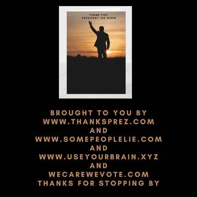 Cartão Muito obrigado, Senhor Presidente Joe Biden (Criador carregado)