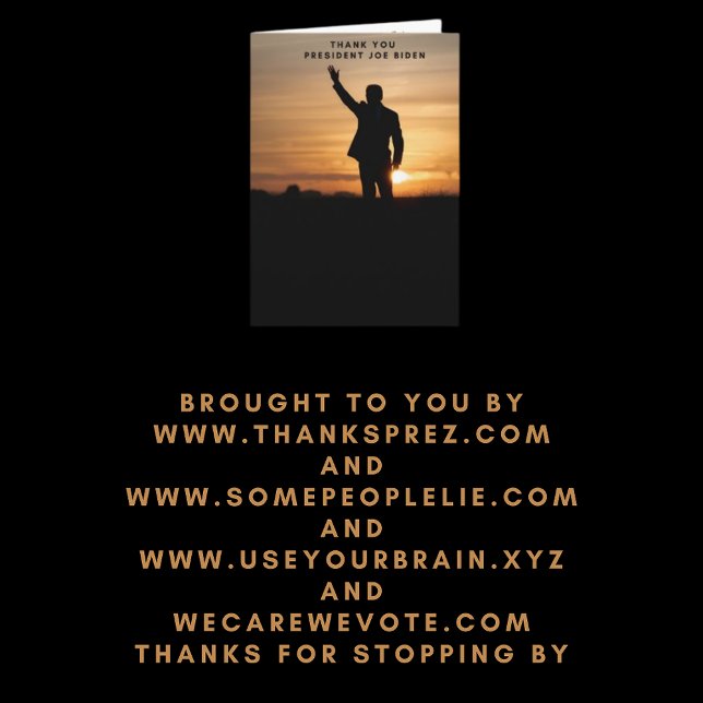 Cartão Muito obrigado, Senhor Presidente Joe Biden (Criador carregado)