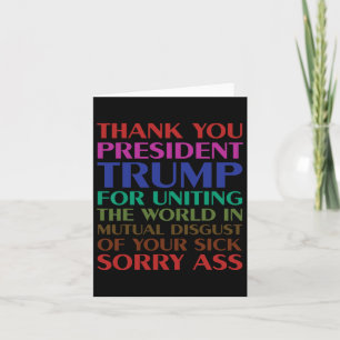 Cartão Muito Obrigado, Senhor Presidente Trump, Por Ter U