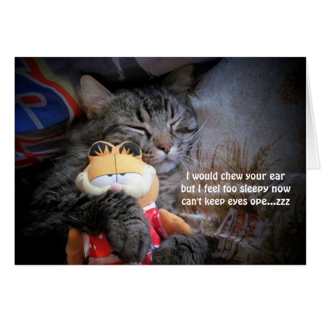 Cartão muito sonolento haiku (Frente Horizontal)