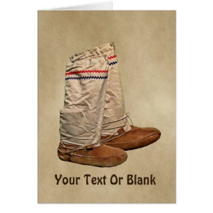 Cartão Mukluks Em Papel Antigo