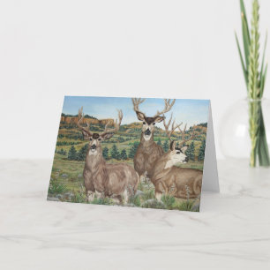 Cartão Mule Deer Wildlife Art