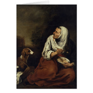 Cartão Mulher adulta com cão