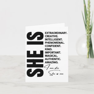 Cartão Mulher: Afirmação No Décimo Dia da Liberdade Preto