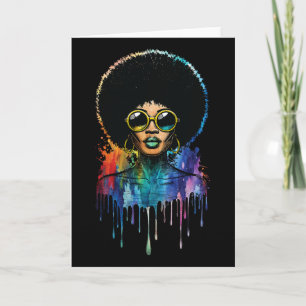 Cartão Mulher Afro História Negra Juneteenth Melanina Rai