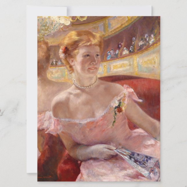 Cartão Mulher Americana com Colar Pérola e Vestido Rosa (Frente)