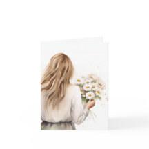 Mulher Aquarela com margarida