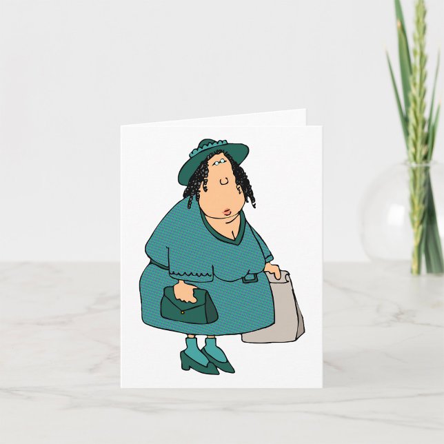 Cartão Mulher Carregando Sacolas (Criador carregado)