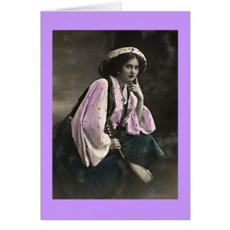 Cartão Mulher cigana vintage