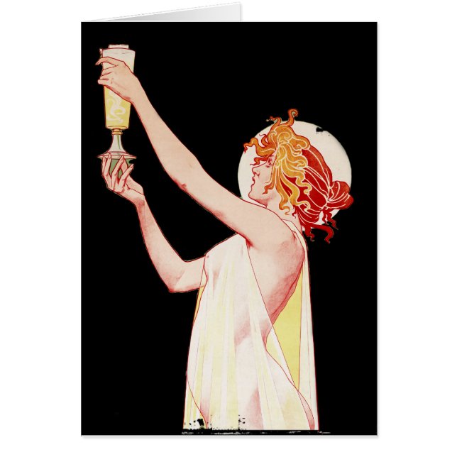 Cartão Mulher com Absinthe em preto (Frente)