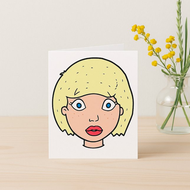 Cartão Mulher Com Cabelo Amarelo (Criador carregado)