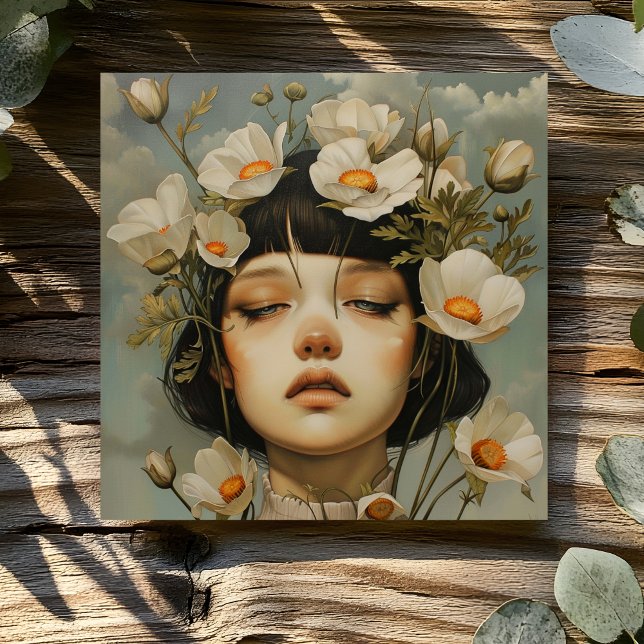 CARTÃO MULHER COM FLORES (Criador carregado)