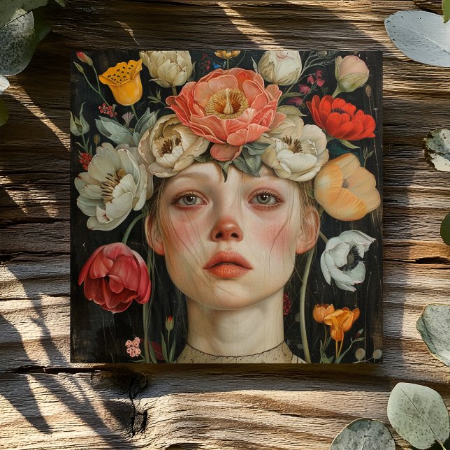 CARTÃO MULHER COM FLORES (Criador carregado)