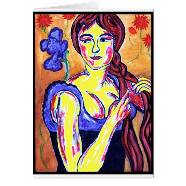 Cartão Mulher com íris (Frente)