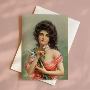 Cartão Mulher com Lily   Louis Pitar & Co.