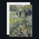 Cartão Mulher com Parasol em Jardim por Auguste Renoir<br><div class="desc">Impressionista Paisagem Pintura de Pierre Auguste Renoir - Obras-primas clássicas - Série Impressionista de Renoir - Mulher com Parasol em Jardim</div>