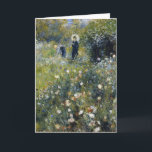 Cartão Mulher com Parasol em Jardim por Auguste Renoir<br><div class="desc">Impressionista Paisagem Pintura de Pierre Auguste Renoir - Obras-primas clássicas - Série Impressionista de Renoir - Mulher com Parasol em Jardim</div>