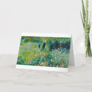 Cartão Mulher com Parasol, Jardim, Renoir