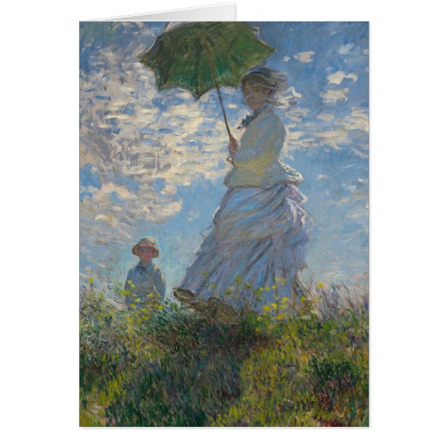 Cartão Mulher com Parasol por Monet (Frente)