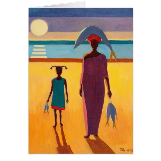 Cartão Mulher com peixes (Frente)