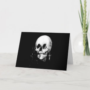 Cartão Mulher com Reflexão do Crânio Halloween Espelhad