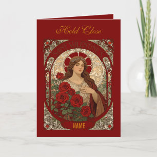 Cartão Mulher Com Rosas Em Cascata Ilustração Vintage